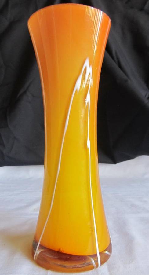 ORANGE MURANO STYLE GLASS VASE