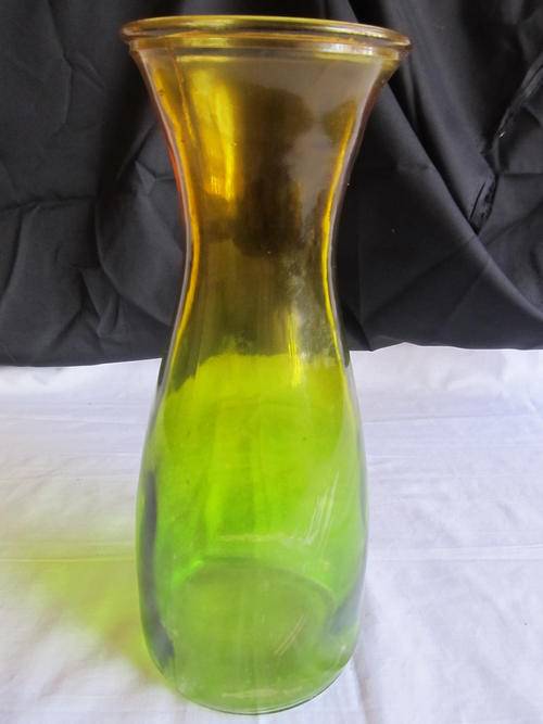 MULTI- COLOURED GLASS CARAFE