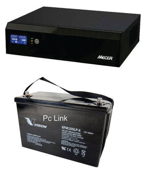 MECER 1200VA 720W 12V INVERTER / CHARGER / BATTERY SET