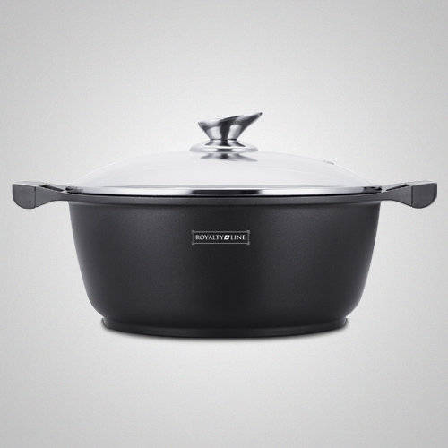 Royalty Line Casserole Pot With Glass Lid | Black