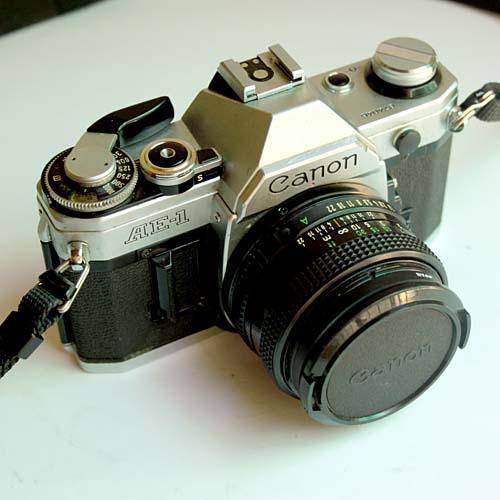 Canon AE1 with 4 lenses and flash