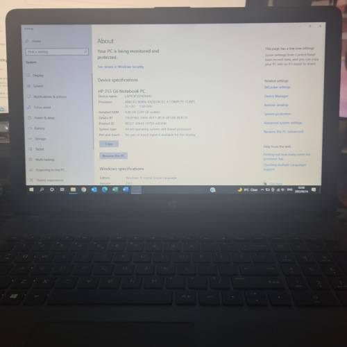 HP 255 G6 AMD E2-9000 15.6` Notebook laptop + Power cable - No box - quick 1 day auction