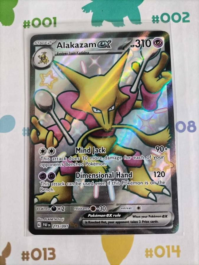 Pokemon Trading Card Game - Alakazam ex - 215/091 - Shiny Ultra Rare Paldean Fates