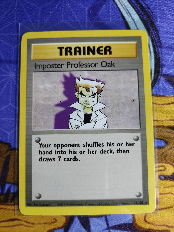 Pokemon Trading Card Game - Imposter Professor Oak - 73/102 - Rare Unlimited Base Set