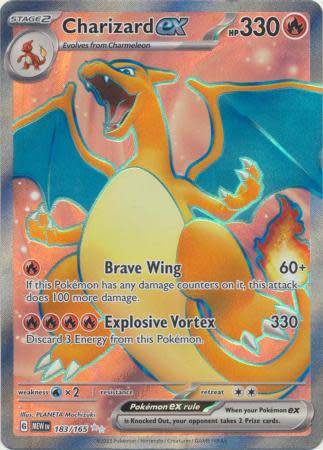 Pokemon Trading Card Game - Charizard ex - 183/165 - Full Art Secret Rare Scarlet & Violet 151