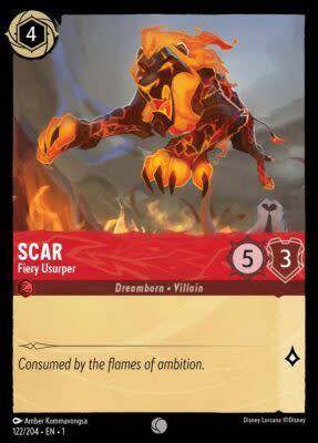 Disney Lorcana Trading Card Game - Scar - Fiery Usurper - 122/204 - Common The First Chapter