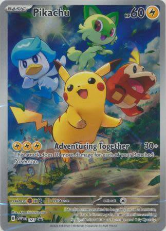 Pokemon Trading Card Game - Pikachu - SVP027 - Illustration Rare Promo Pokemon Scarlet & Violet