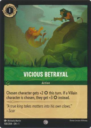 Disney Lorcana Trading Card Game - Vicious Betrayal - 100/204 - Common The First Chapter