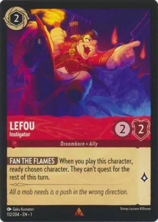 Disney Lorcana Trading Card Game - Lefou - Instigator - 112/204 - Rare The First Chapter