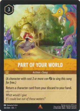 Disney Lorcana Trading Card Game - Part of Your World - 30/204 - Rare The First Chapter