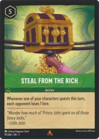 Disney Lorcana Trading Card Game - Steal From The Rich - 97/204 - Rare The First Chapter