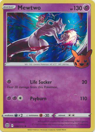 Pokemon Trading Card Game - Mewtwo - 056/172 - Holo Rare Trick or Trade 2022 Promo