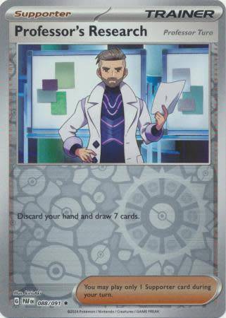 Pokemon Trading Card Game - Professor's Research (Professor Turo) - 088/091 - Holo Rare Reverse Holo