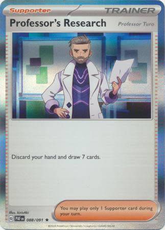 Pokemon Trading Card Game - Professor's Research (Professor Turo) - 088/091 - Holo Rare Scarlet & Vi