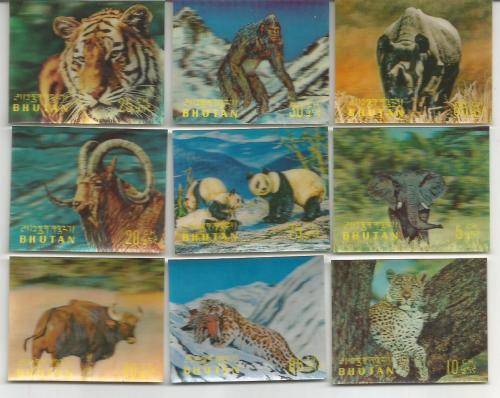 3 dimemetional stamps Bhutan - animals