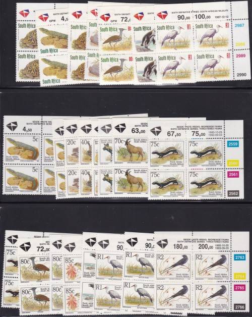 RSA - 6TH DEF ISSUE, 25 X ASSORTED CONTROL BLOCKS TO R2, INCLUDES REDRAWN TO R1 - ALL FINE U/M!!!!!
