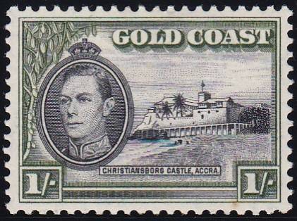 GOLD COAST - KGVI, 1 SHILLING SINGLE STAMP - FINE MINT HINGE!!!!!