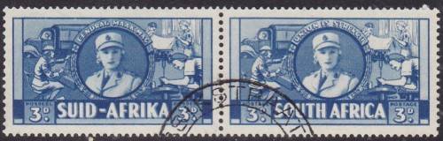 UNION SA - LARGE WAR EFFORT, 3D BLUE, FINE USED PAIR - CV:R350!!!!!