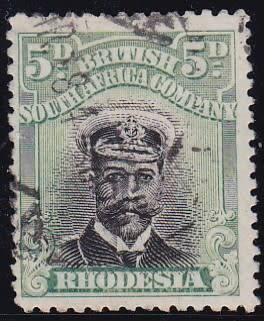 BSAC RHODESIA - KGV ADMIRAL, 5D GREEN USED SINGLE (DIE 2; PERF 14) - CV:R680!!!!!