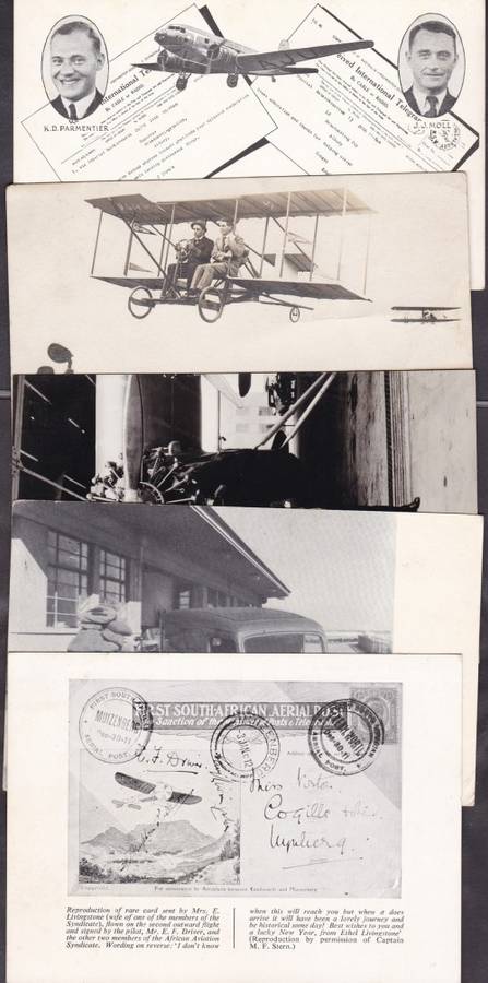 RSA - 5 X ASSORTED FLIGHT/AIRMAIL POST CARDS - ALL FAIR CONDITION!!!!!