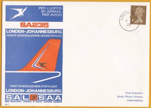 RSA - SOUTH AFRICAN AIRWAYS, SCARCE FDC NO.1 - FINE & CLEAN!!!!!