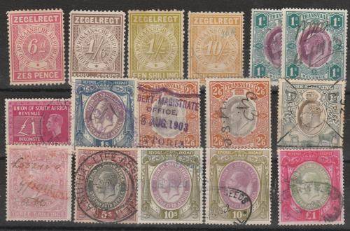 UNION SA .PRE UNION COLONIES,ASSORTED REVENUES,VALUES TO 1O/ AND 1 POUND