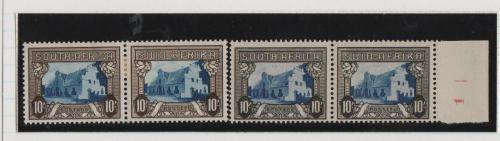 RSA HYPHENATED PICTORIALS=2 X 10 SHILLINGS PAIRS,BOTH SHADES-FINE MM-GOOD CV