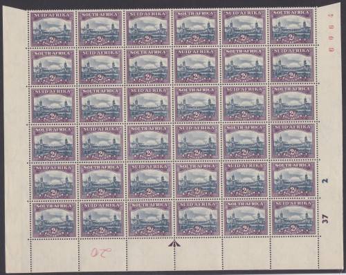 UNION SA - 2D UNION BUILDINGS, LARGE CONTROL BLOCK OF 36 STAMPS - FINE U/M!!!!!