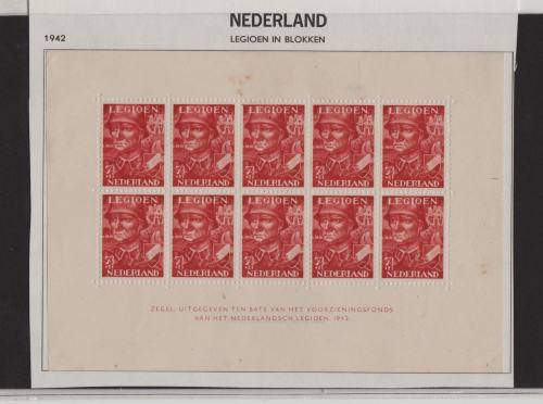 NETHERLANDS-1942 LEGION FUNDS-FULL SHEET-MINT,HAS SPOT OR TWO,SCARCE SHEET-SELL AS IS