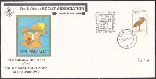 RSA - SCOUT ASSOCIATION, NEW MPUMALANGA AREA, LIMITED EDITION FDC - FINE!!!!!