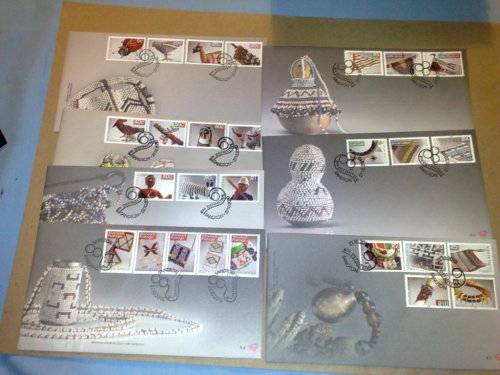 RSA-8TH DEF SERIES-BEADWORK-SET OF 7 FDC NO.8.1 TO 8.7-ALL FINE AS NEW-HIGH CV SET