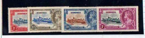 DOMINICA-KGV 1935 SILVER JUBILEE-FINE MINT SET OF 4 TO ONE SHILLING-ALWAYS IN DEMAND