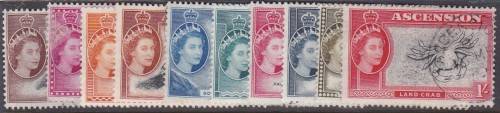 ASCENSION - QE2 ASSORTED USED SINGLES TO ONE SHILLING - CV:R340!!!!!