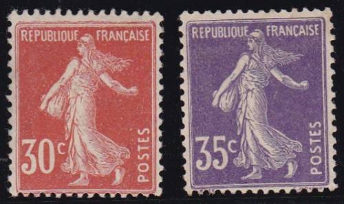 FRANCE - 1906 SOWER, 30c + 35c SINGLES, FINE MINT - CV:R650!!!!!