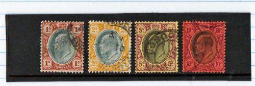 TRANSVAAL-EDWARD 7TH-1904-09-ASSORTED VALUES-1/,2/,5/ AND 10 SHILLING-FINE USED-USEFUL STAMPS
