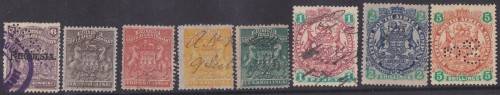BSAC RHODESIA - ASSORTED USED SINGLES TO 10 SHILLINGS - ALL FISCALLY USED!!!!!