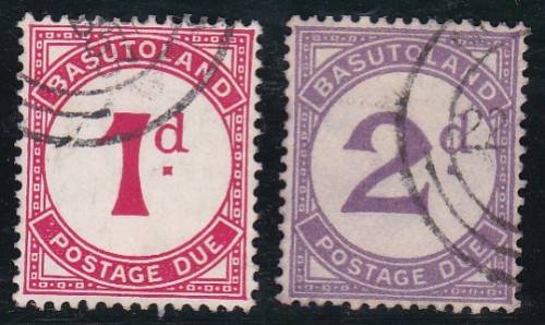 BASUTOLAND - 1933 POSTAGE DUES, FINE USED SET OF 2 SINGLES - CV:R900!!!!!