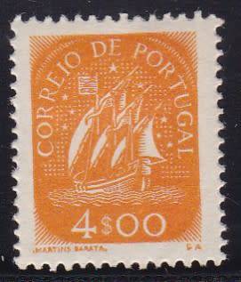 PORTUGAL - 1949 CARAVEL, ADDITIONAL VALUE 4 ESCUDOS, FINE MINT SINGLE - CV FOR U/MR990!!!!!