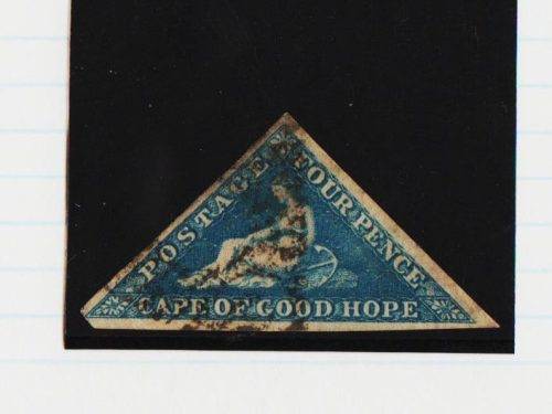 CAPE OF GOOD HOPE TRIANGLE-4D BLUE-3 MARGINS BUT SHORT CORNER-USED