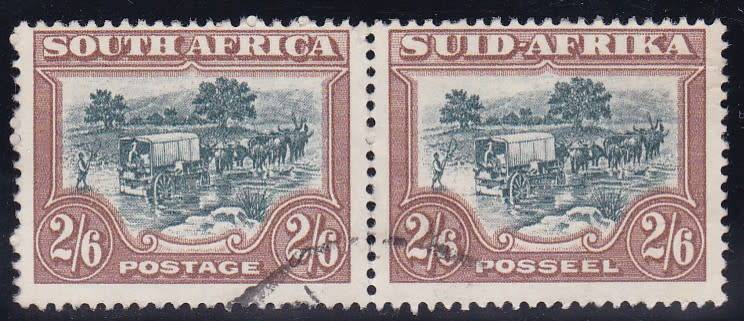 UNION SA - SCREENED PICTORIAL, 2/6 FINE USED PAIR - CV:R750!!!!!
