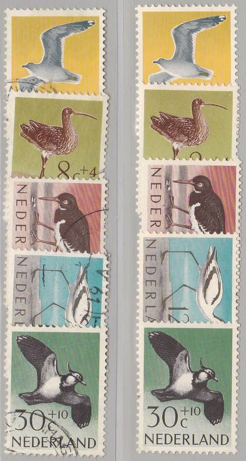 NETHERLANDS - 1961 BIRDS, FINE M/M + FINE USED SETS OF SINGLES - CV:R590!!!!!