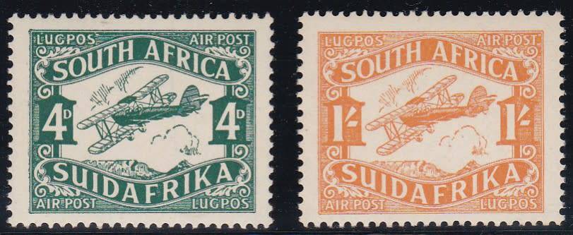 UNION SA - 1929 AIRMAILS, FINE U/M SET OF 2 SINGLES - CV:R1200