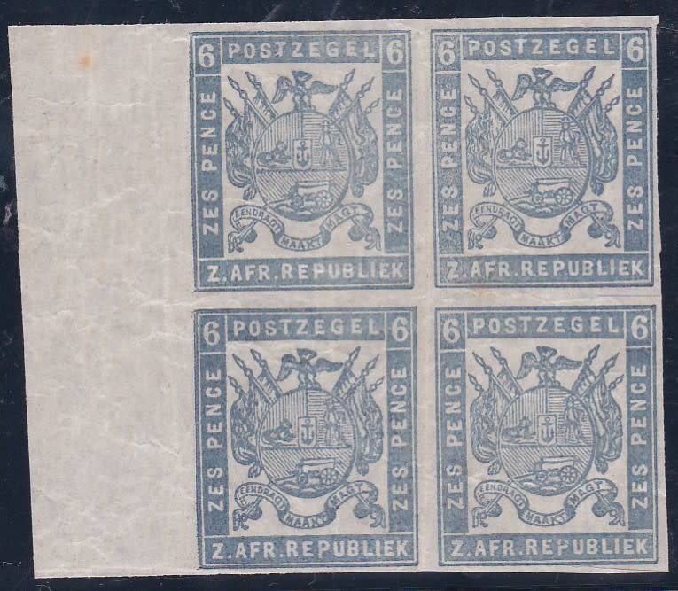 TRANSVAAL - 6D IMPERF BLOCK OF 4: FORGERIES - SELLING AS IS