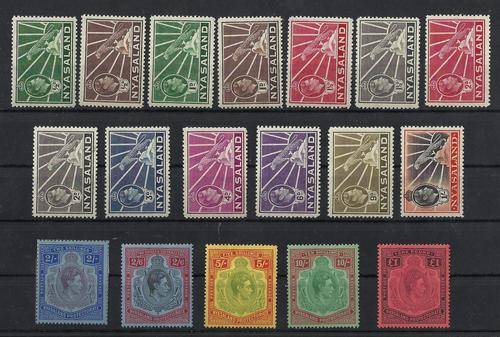 NYASALAND PROTECTORATE-C/V R2250-KG V1 1938 DEF SET TO ONE POUND-SUPERB MINT HINGE