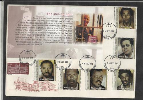 MANDELA M/SHEET ON COVER,PLUS SIX RIVONIA TRIALISTS SENT TO ROBBEN ISLAND-PARLIAMENT CANCEL 5 DEC