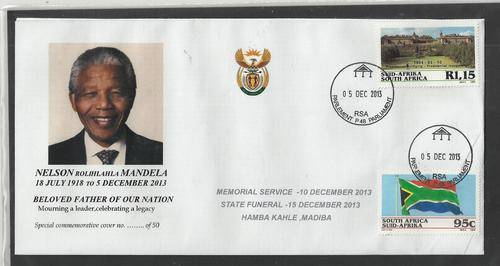 MANDELA COMMEMORATIVE COVER-PARLIAMENT CANCELS