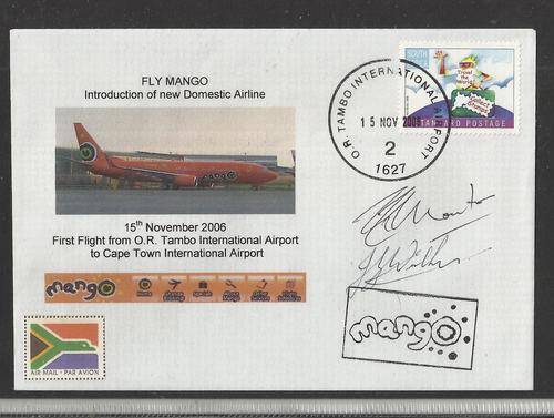 MANGO 1ST FLIGHT COVER-SIGNED BY PILOT AND CO PILOT-SCARCE COVER