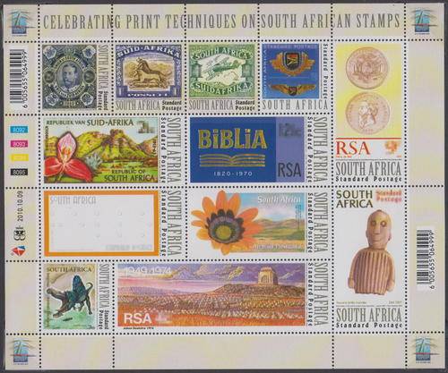 RSA - CELEBRATING PRINT TECHNIQUES ON SOUTH AFRICAN STAMPS, FULL SHEET - U/M!!!!!