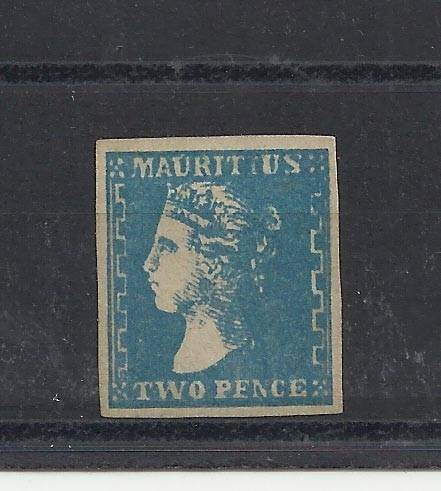 MAURITIUS-VERY RARE Q VIC 2D BLUE IMPERF-WITH CERTIFICATE!!!BUT .....A FORGERY-