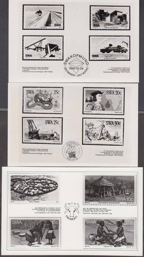 SWA - 3 X ASSORTED PHILATELIC SERVICE BLACK & WHITE PHOTO'S - SCARCE!!!!!
